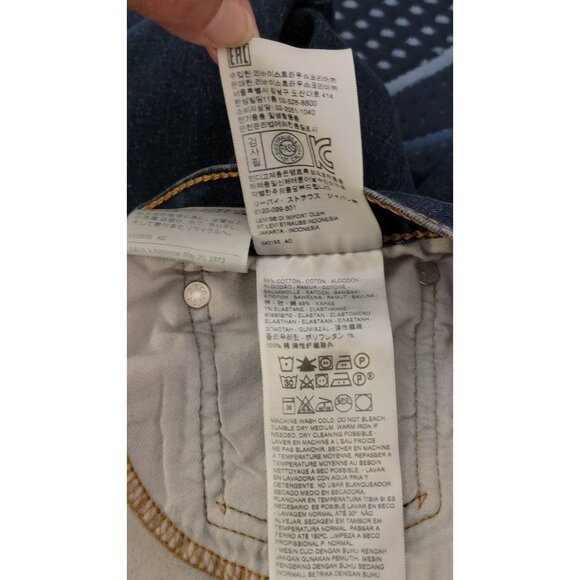 Levis 511 Mens Dark Wash Jeans W32 L32 Slim Fit Denim - Picture 8 of 9